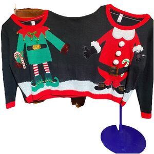 Festive Christmas Sweater - Black and Red